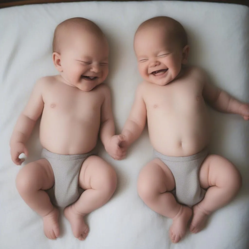 Adorable Identical Twin Babies