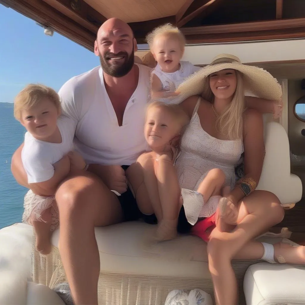 Tyson Fury enjoying a vacation with his family