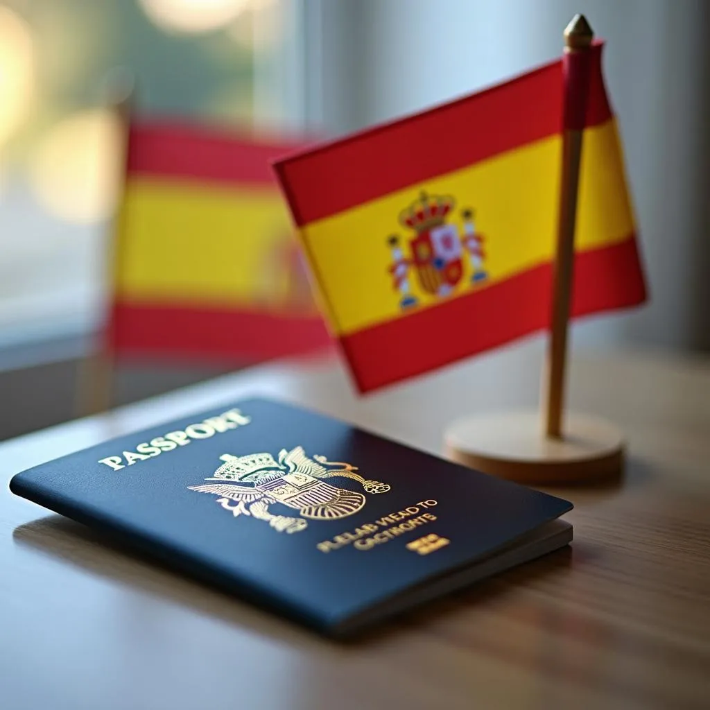 US Passport and Spain Flag