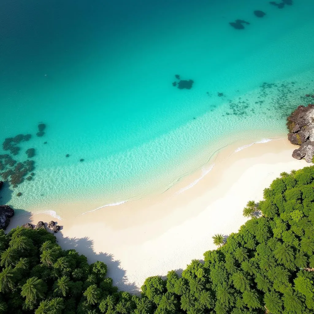 Turquoise water and white sand beach in US Virgin Islands