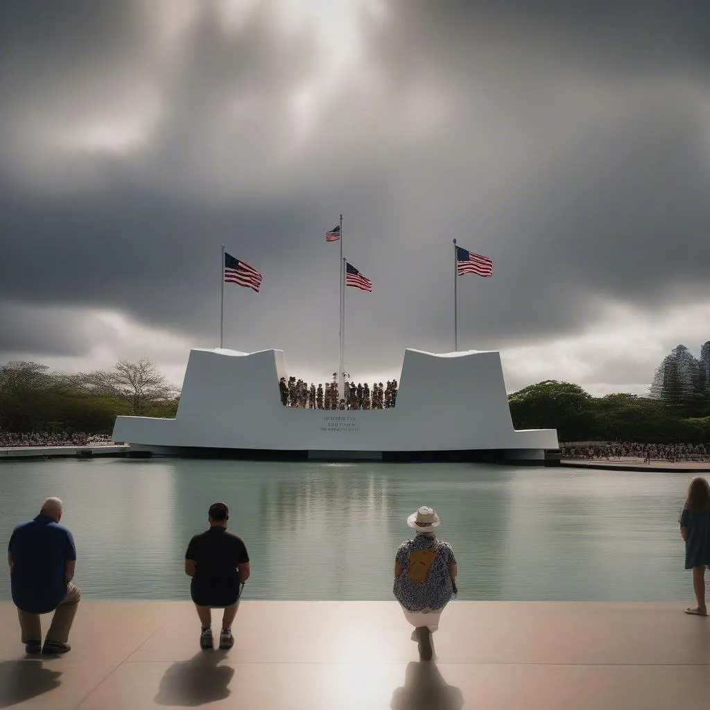 Visitors at the USS Arizona Memorial