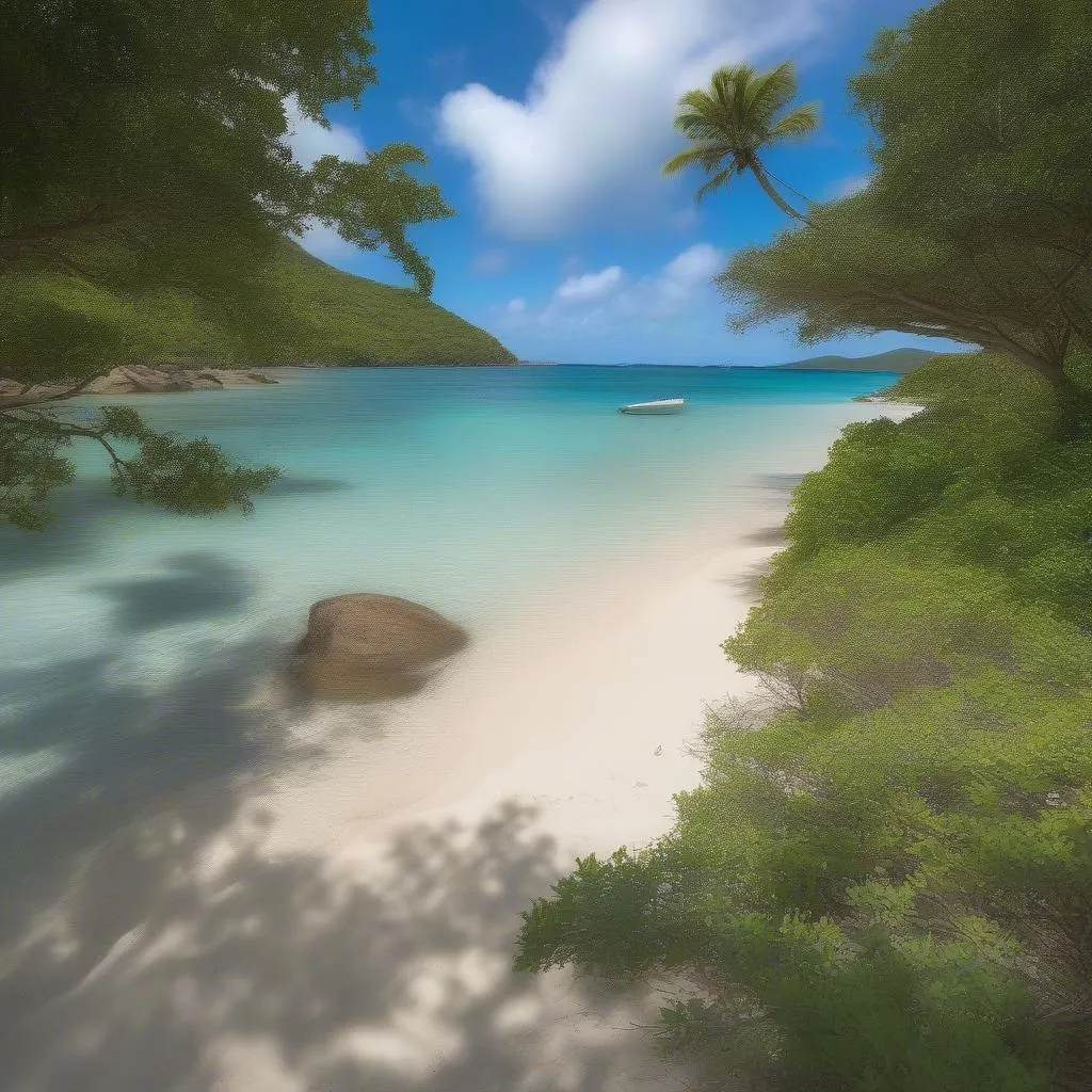 Beautiful beach with turquoise water and white sand