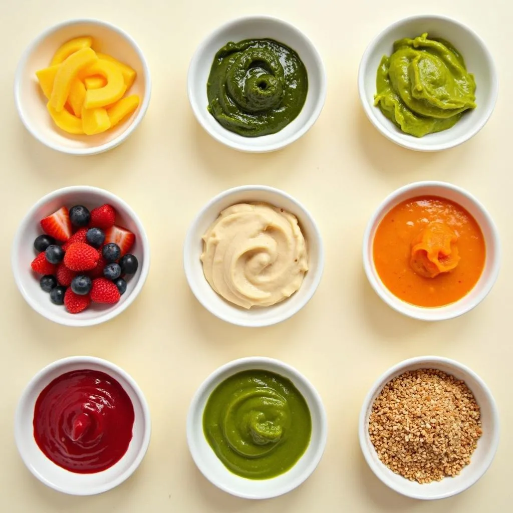 Colorful and diverse baby food options