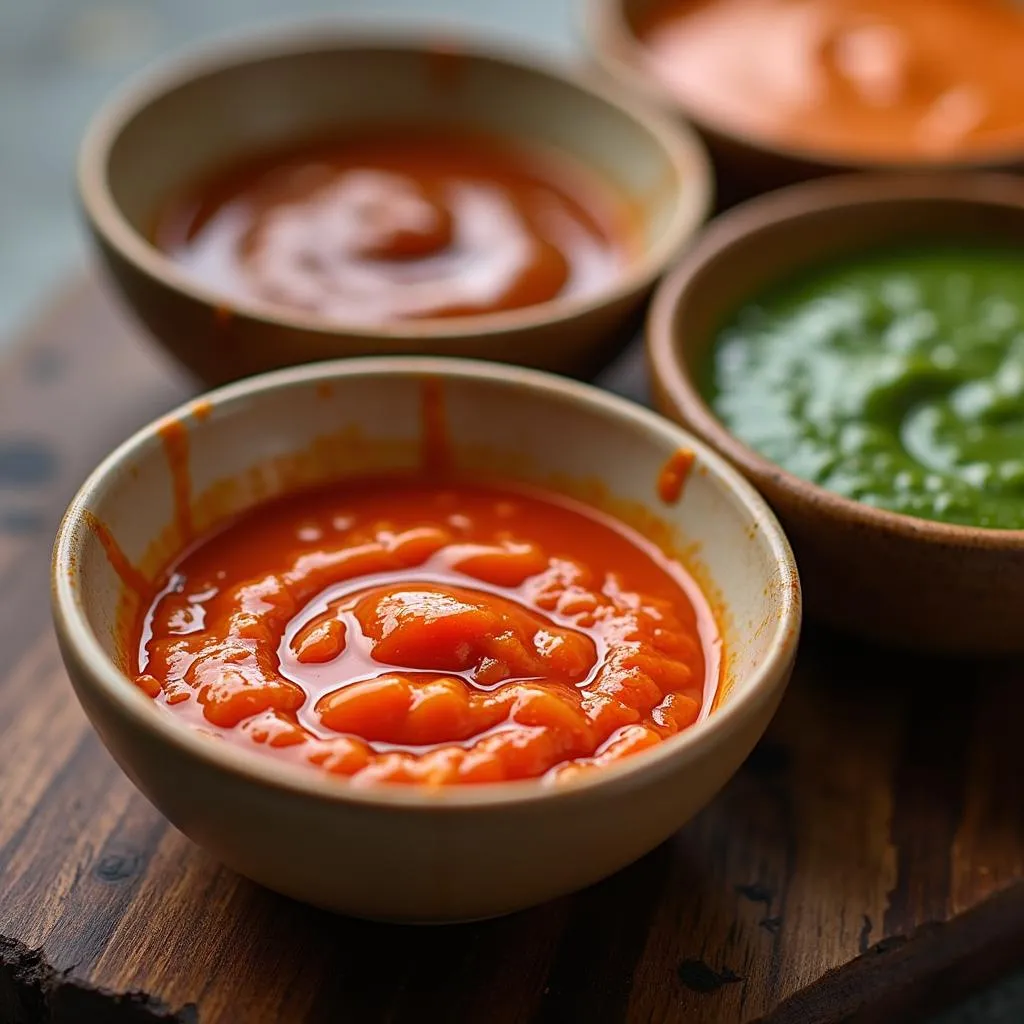 Assortment of Vietnamese dipping sauces