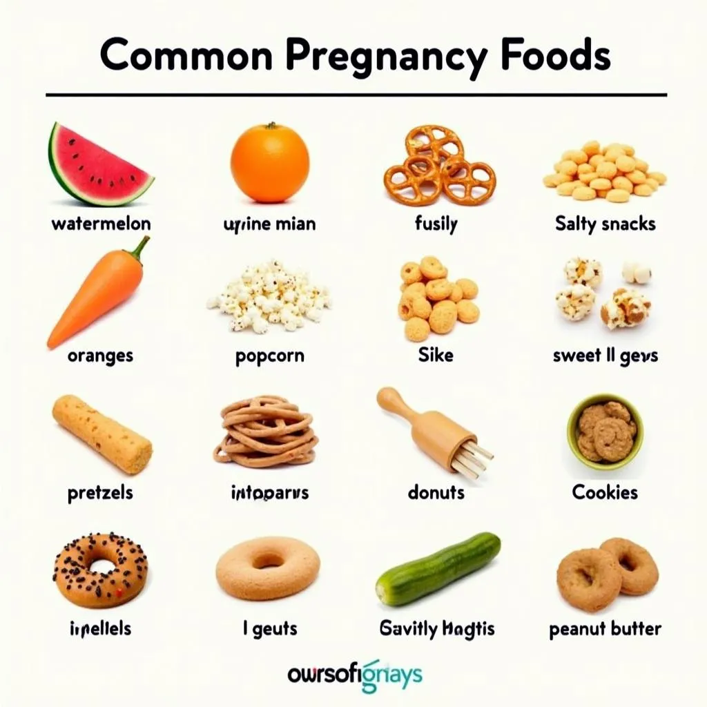 Assortment of Common Pregnancy Craving Foods