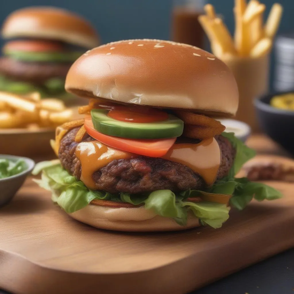 Vegan Burger and Fries