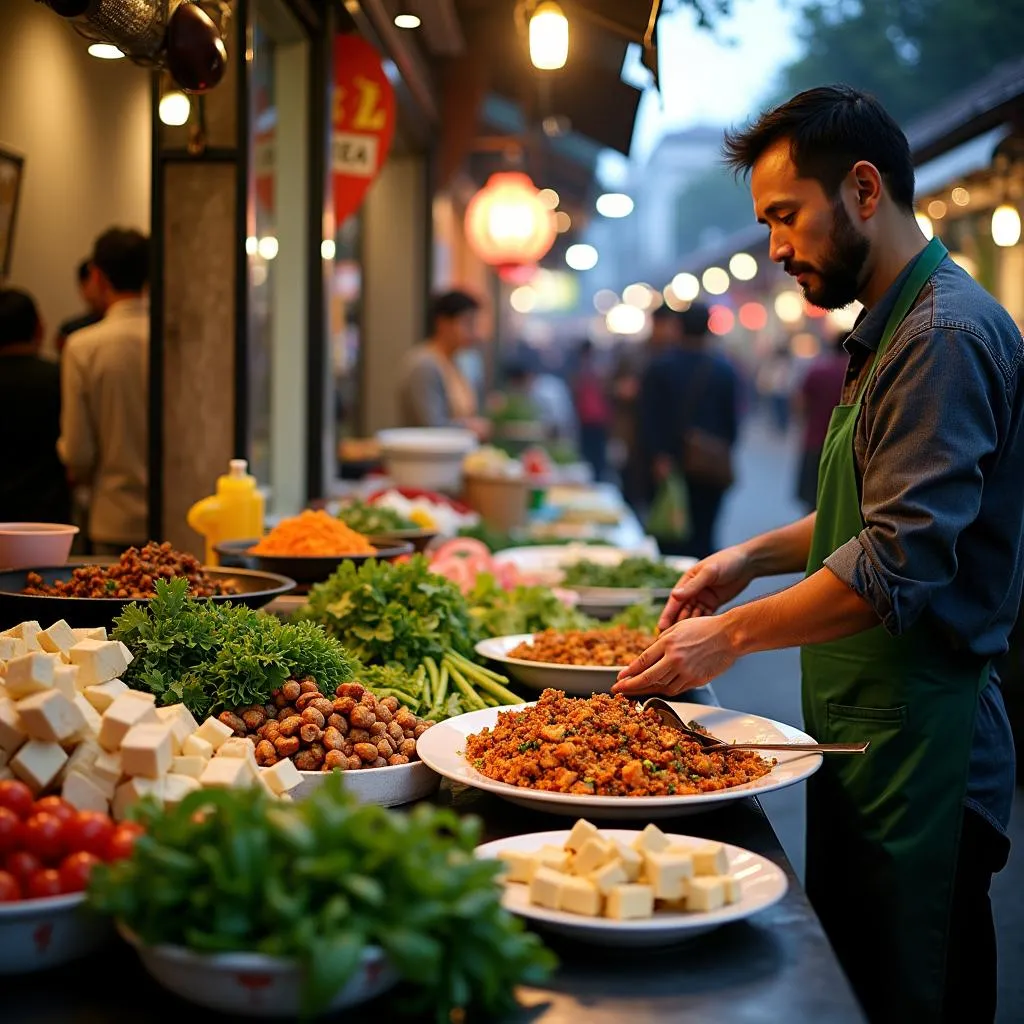 Vegetarian Street Food Stall Hanoi