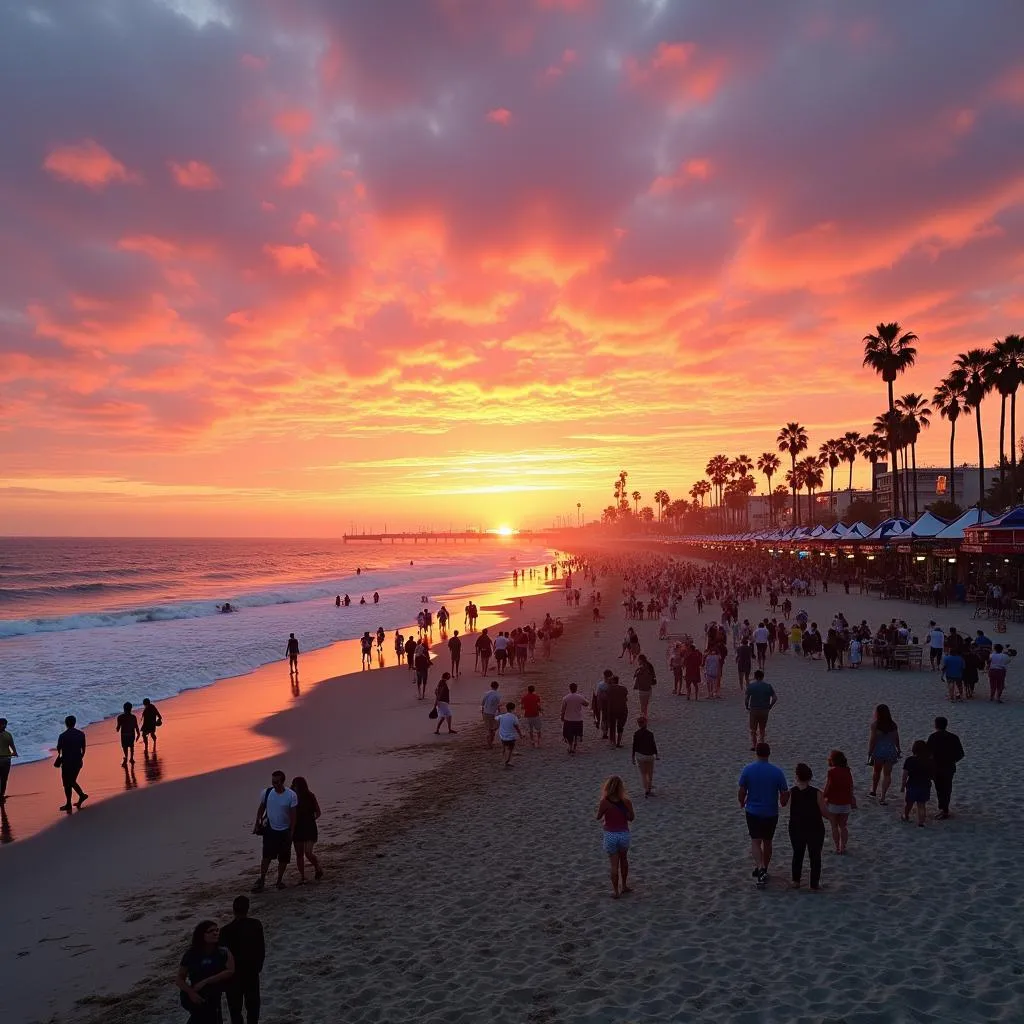 Venice Beach at sunset