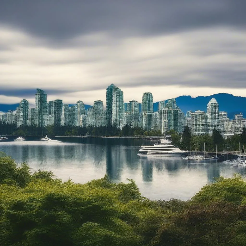 Vibrant Vancouver Cityscape with Stanley Park