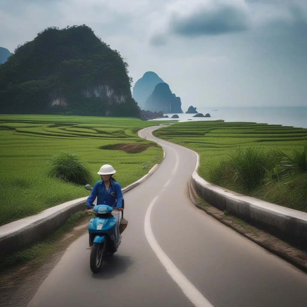 Coastal road in Vietnam