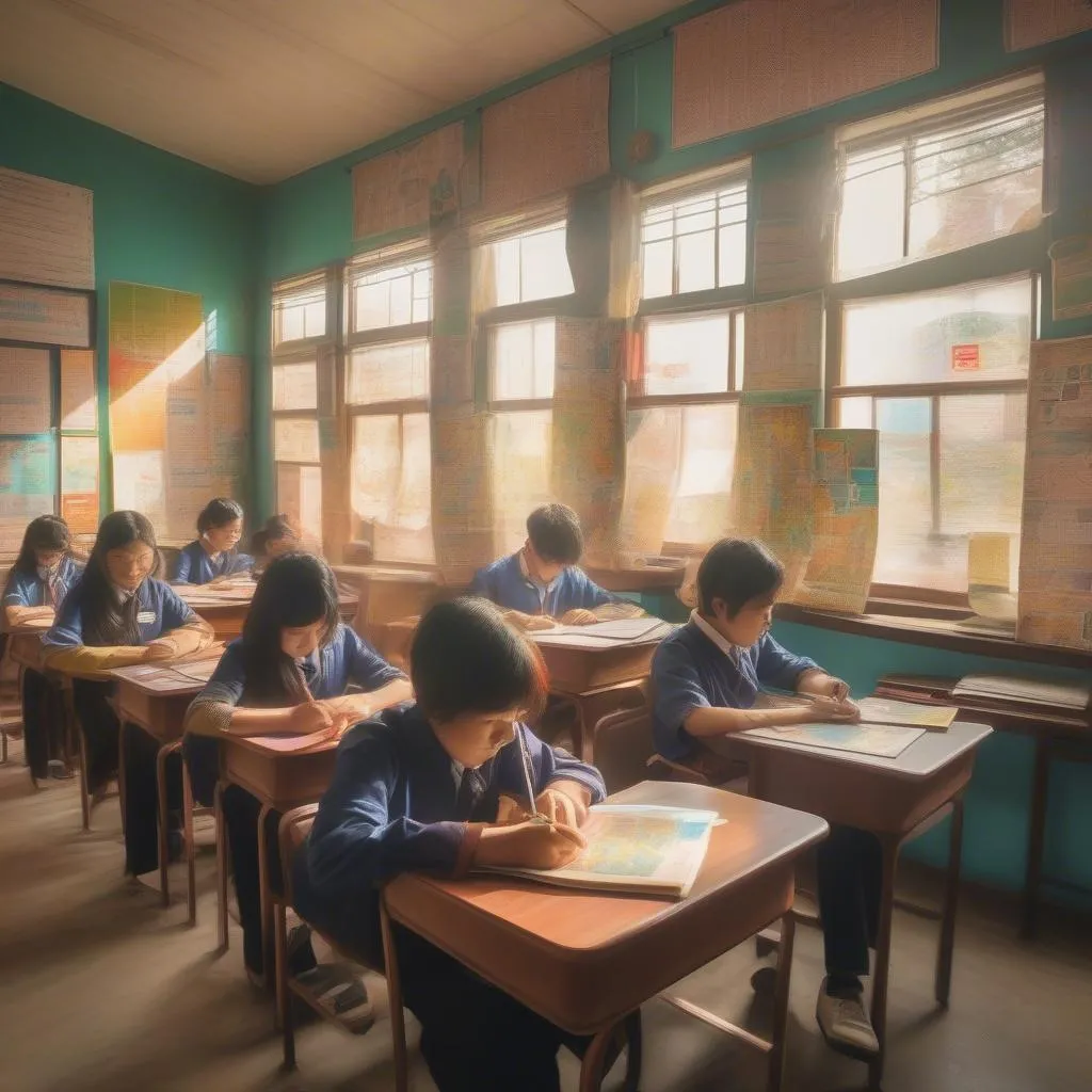 Vietnamese students in a classroom