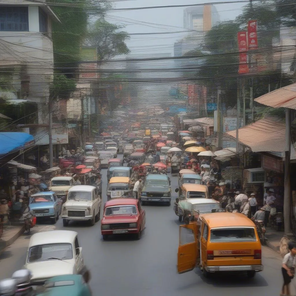 Busy traffic in Vietnam