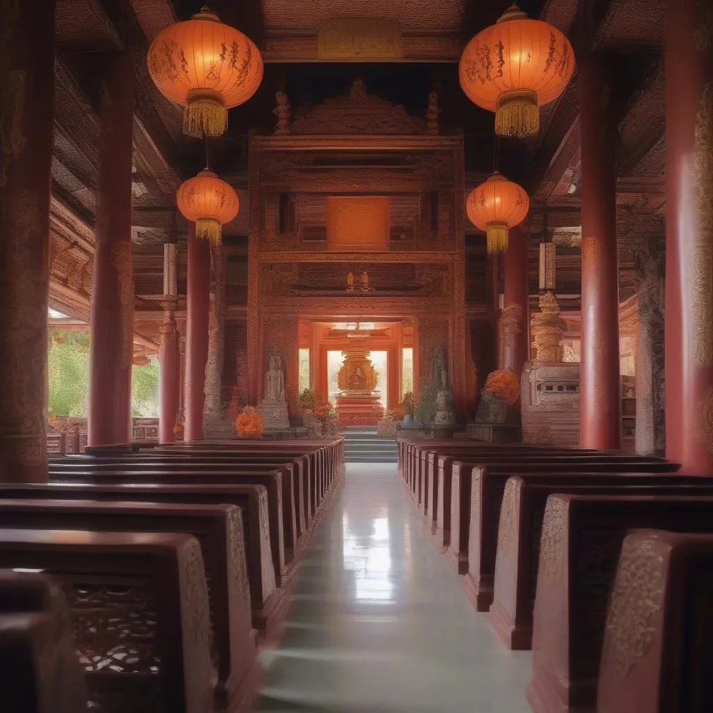 Temple Interior in Vietnam