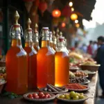 Vietnamese Apple Cider Vinegar in a Traditional Market