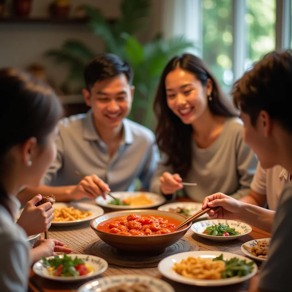 Enjoying a Meal With Vietnamese Tomato Sauce