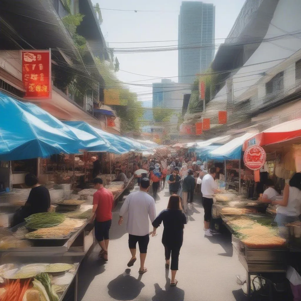 Vietnamese street food market