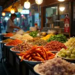 Vietnamese Food Stalls Hanoi Old Quarter