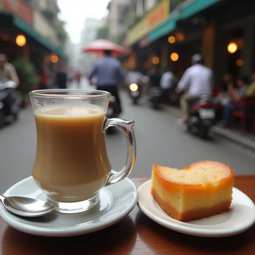 Vietnamese iced coffee with flan