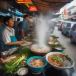 Vietnamese Pho at a Street Food Stall