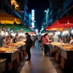 Bui Vien Street food stalls at night