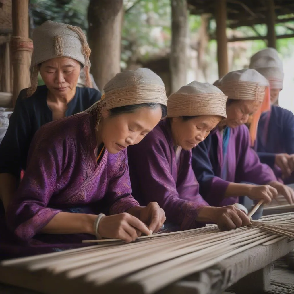 Traditional Vietnamese crafts in a village