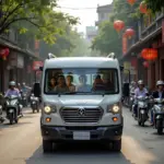 Vĩnh Phúc van rental navigating Hanoi Old Quarter