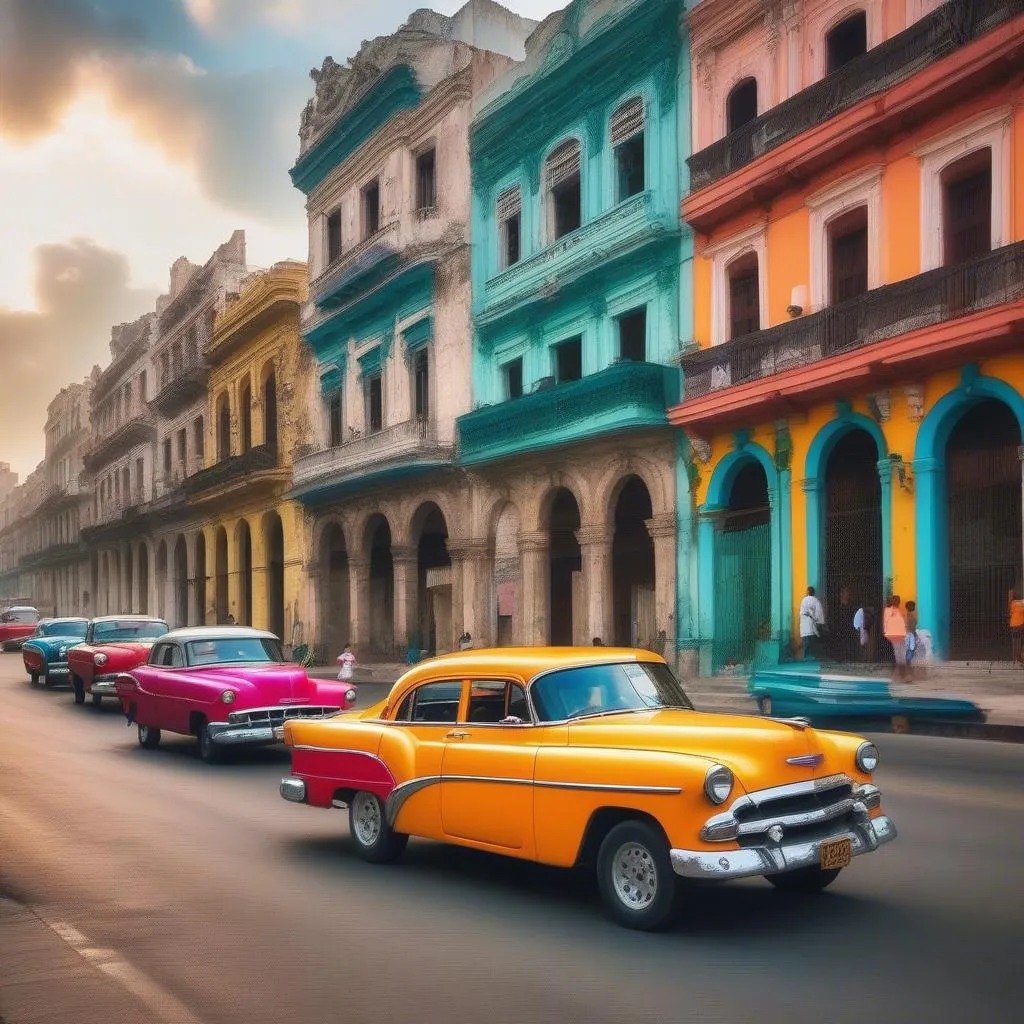 Classic cars on Havana street