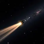 Voyager spacecraft traveling through space