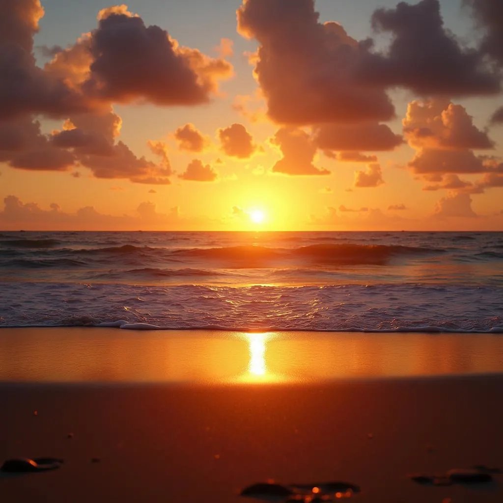 Stunning Sunset Overlooking Vung Tau Beach