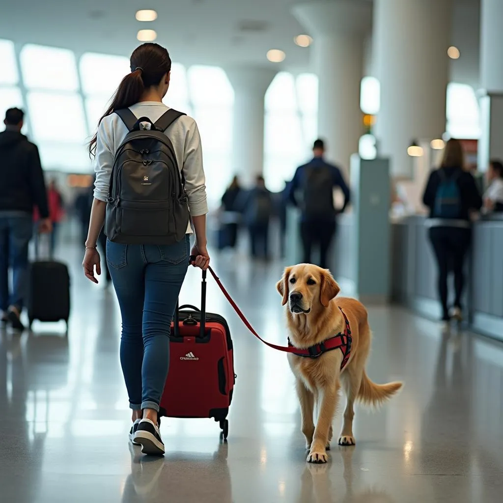 Walking your dog at the airport