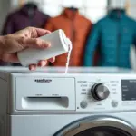 Washing a down jacket with a gentle detergent