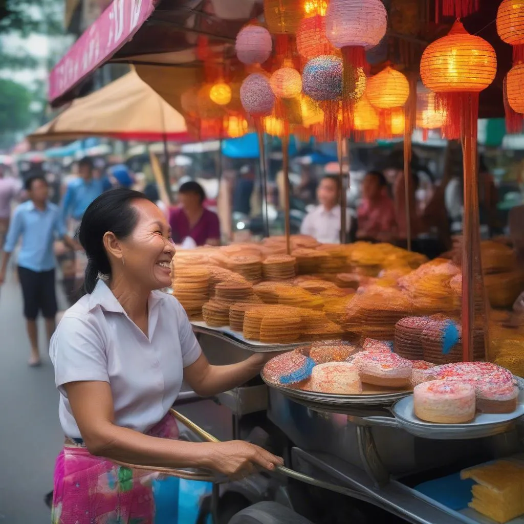 Wasuka cake vendor in Ho Chi Minh City