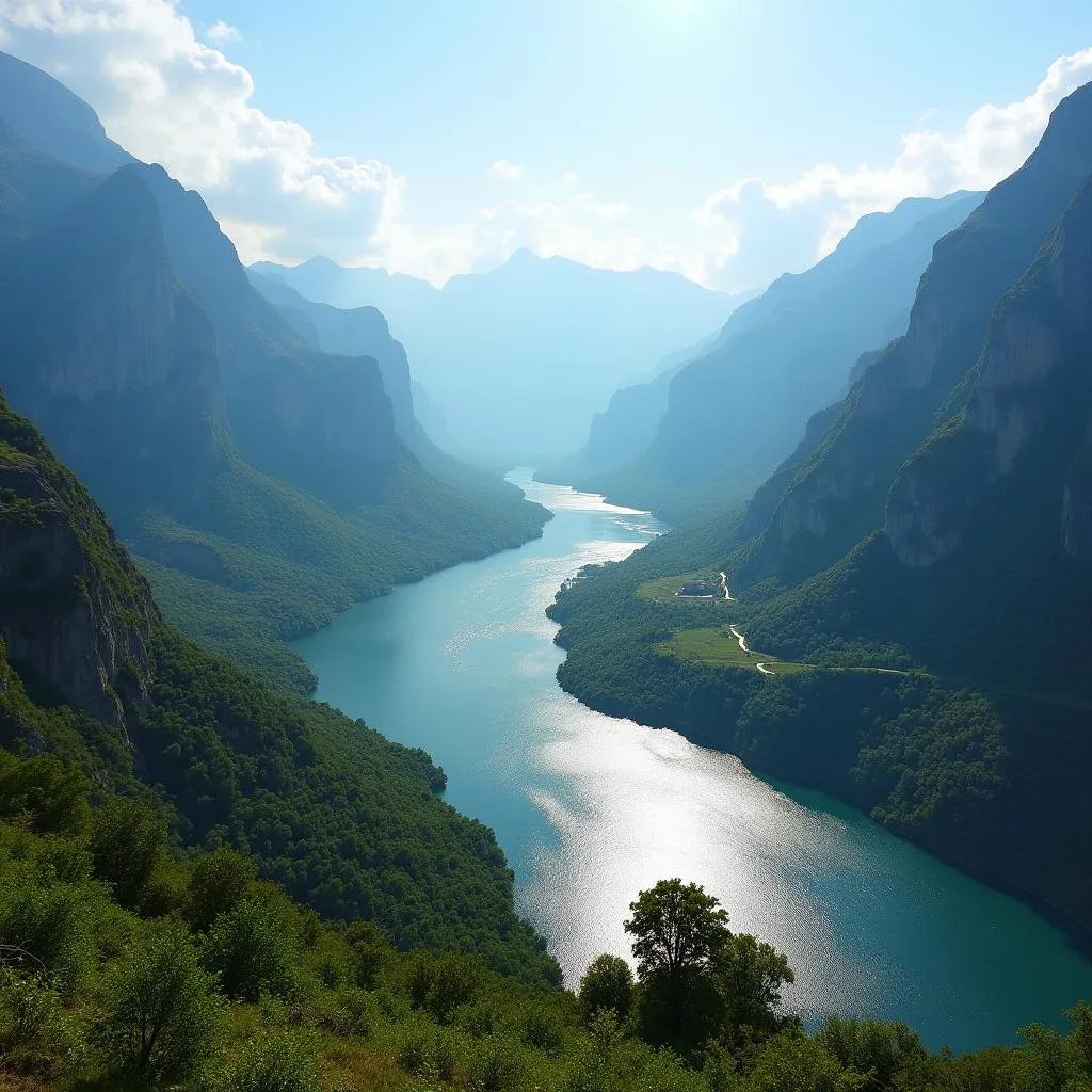 Winding river landscape