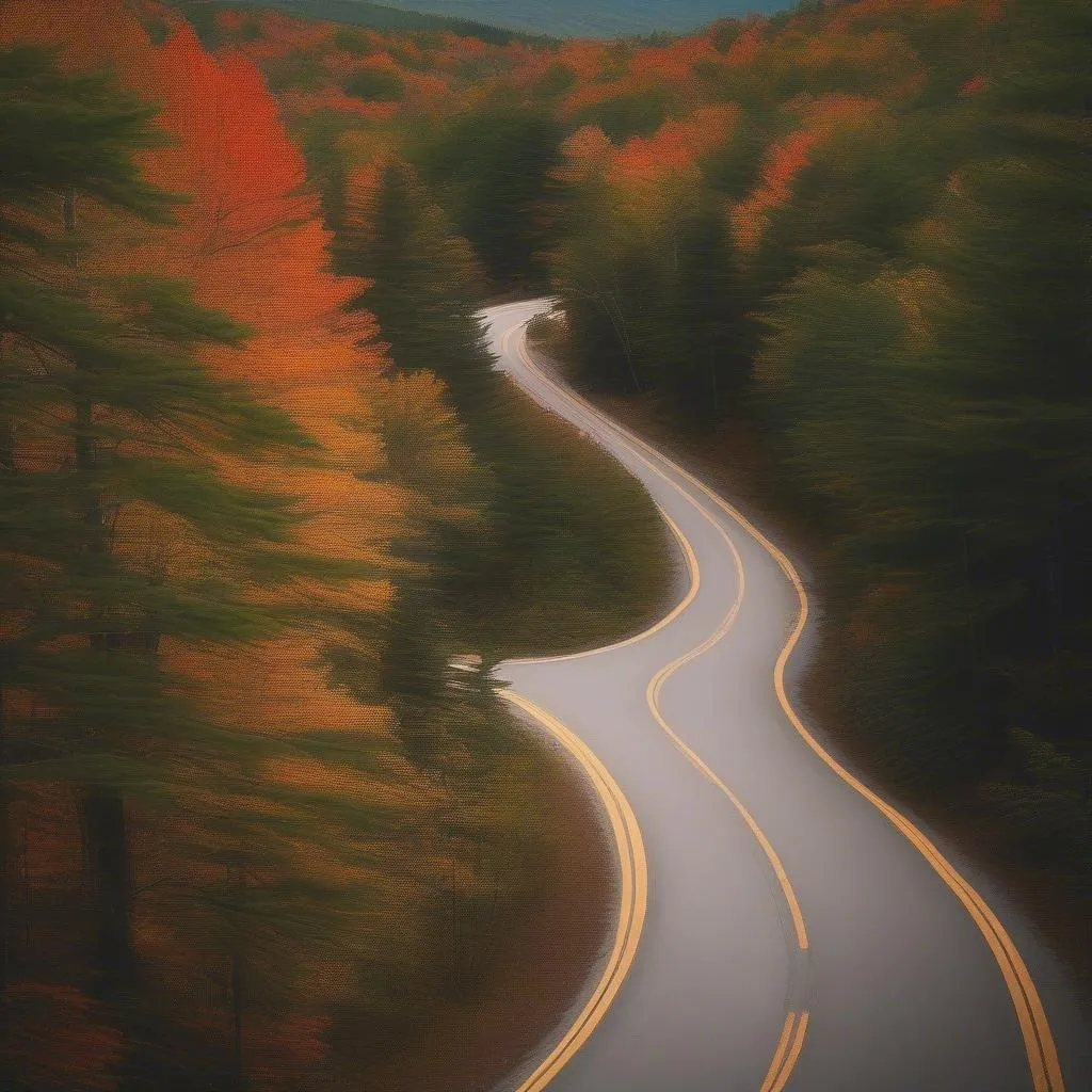 Winding Road in New Hampshire