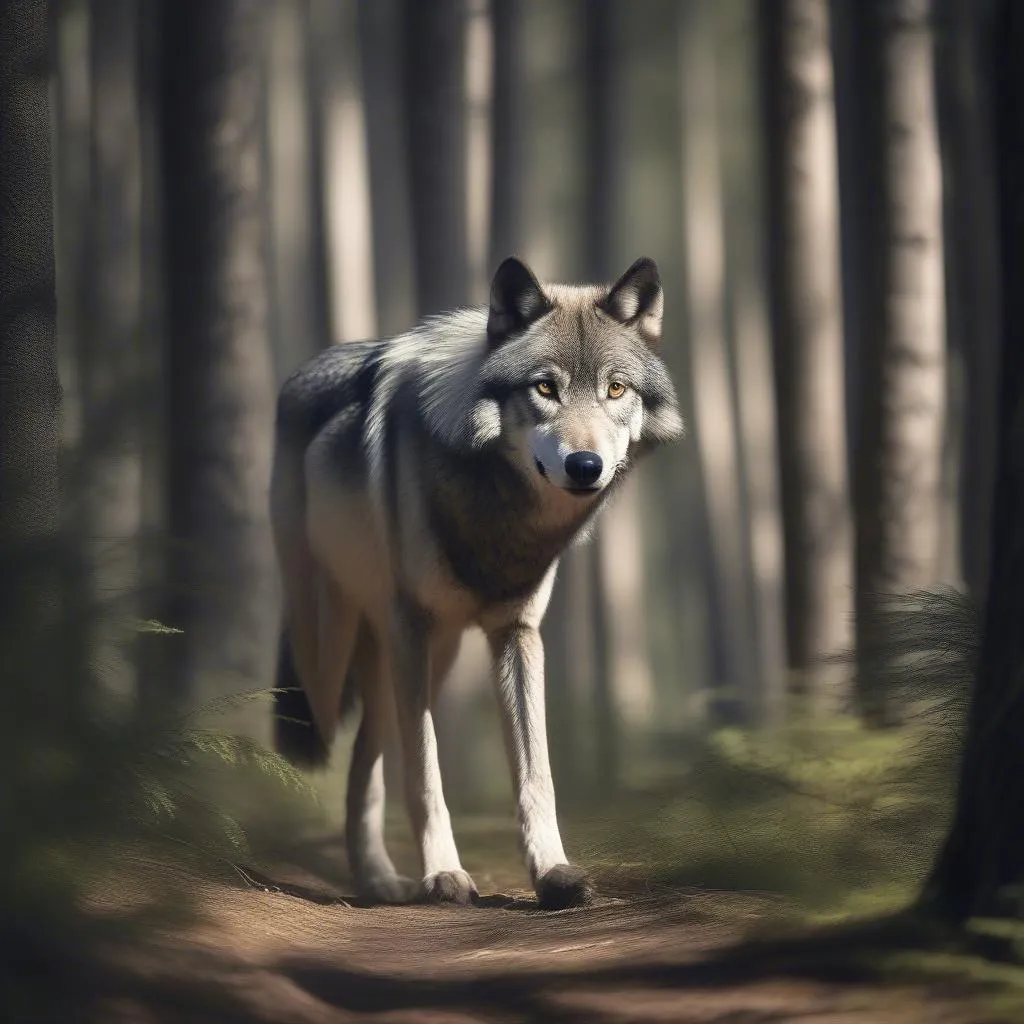 Wolf In Forest