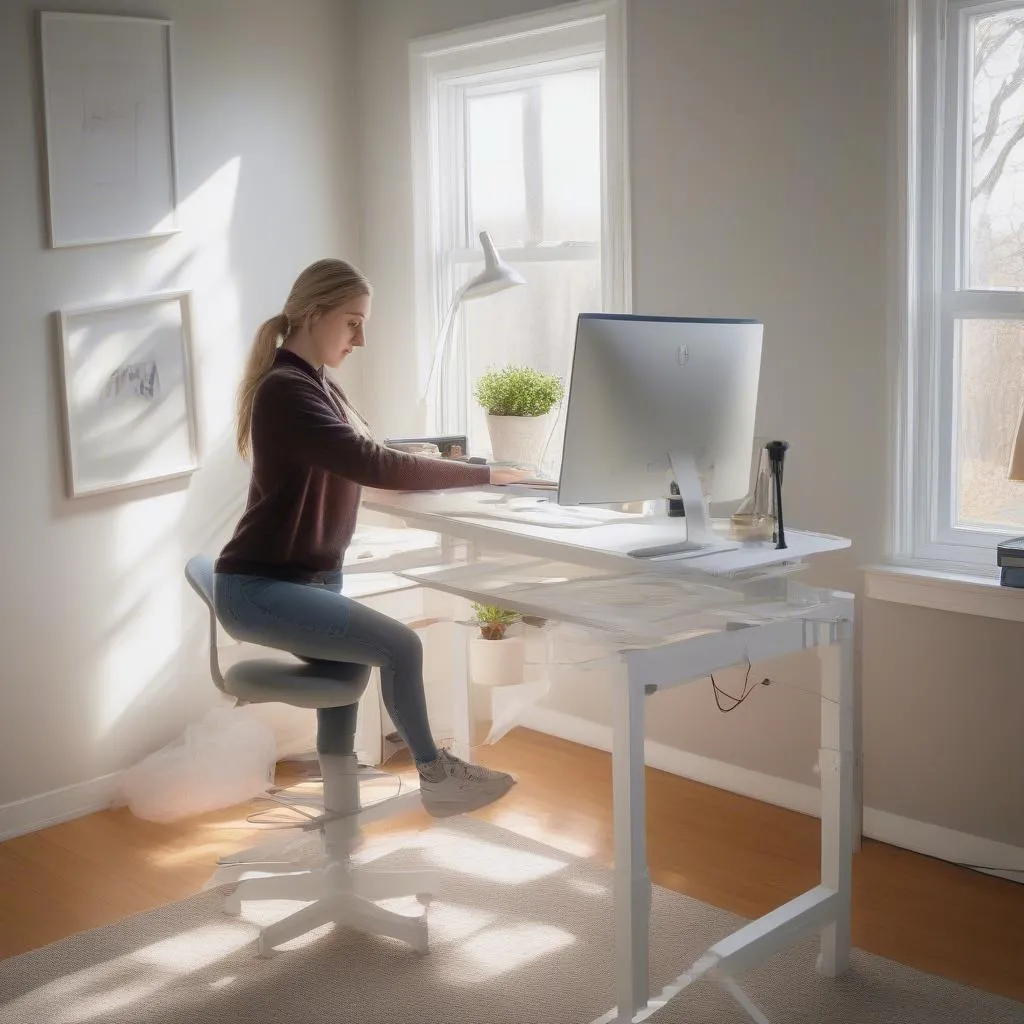 Assembling a Computer Desk at Home