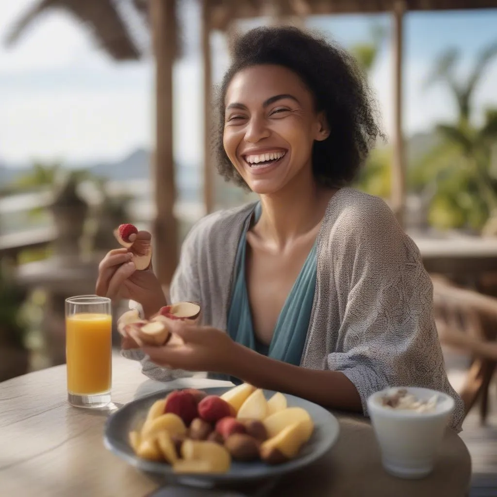 Woman Eating Breakfast