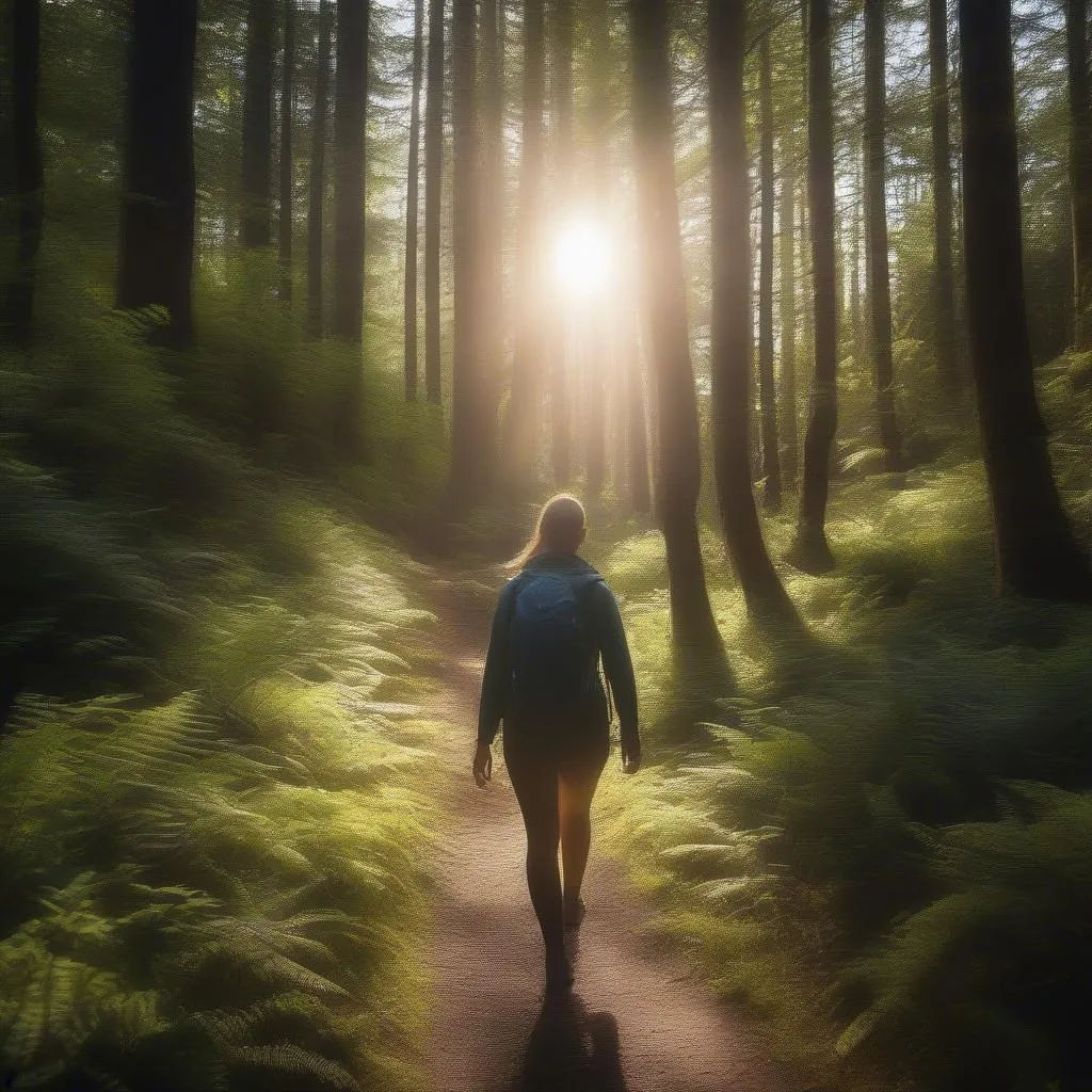 Woman exploring a hidden trail