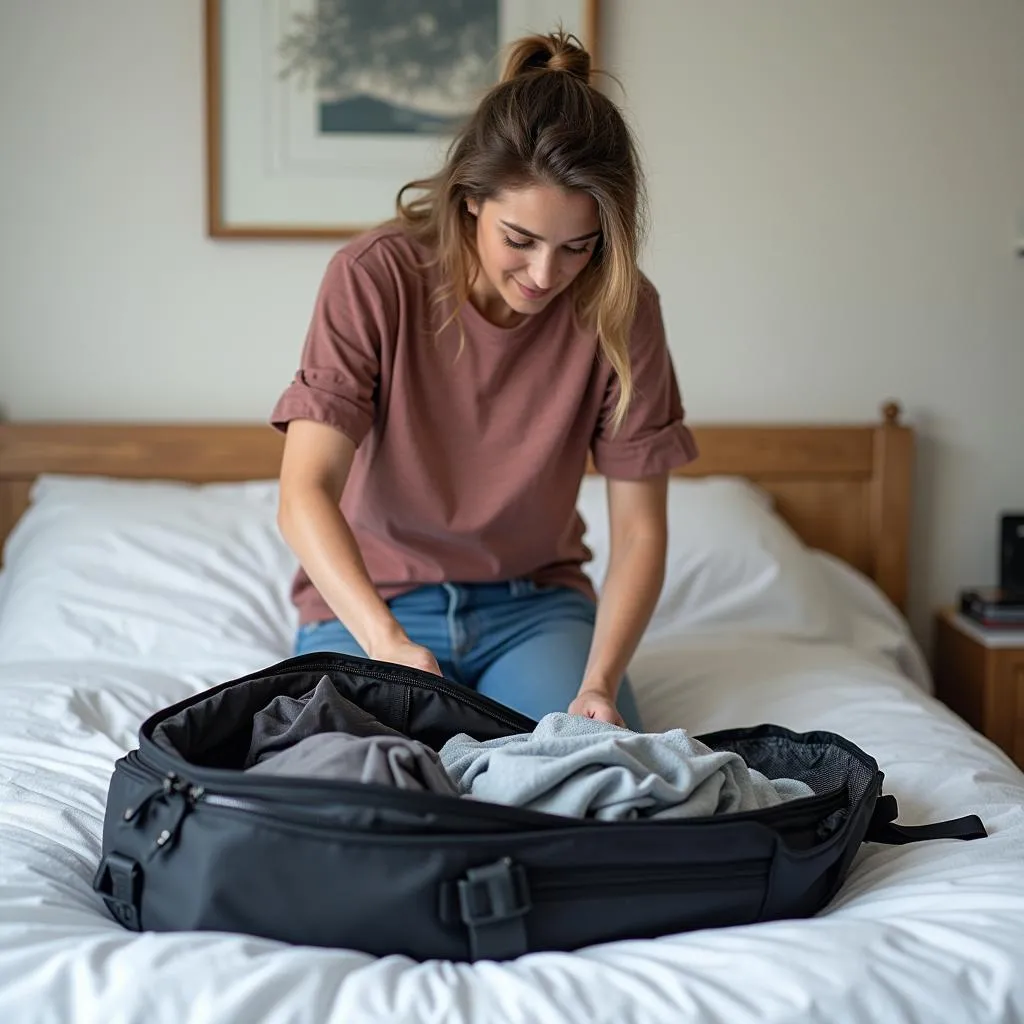 Packing a backpack for travel