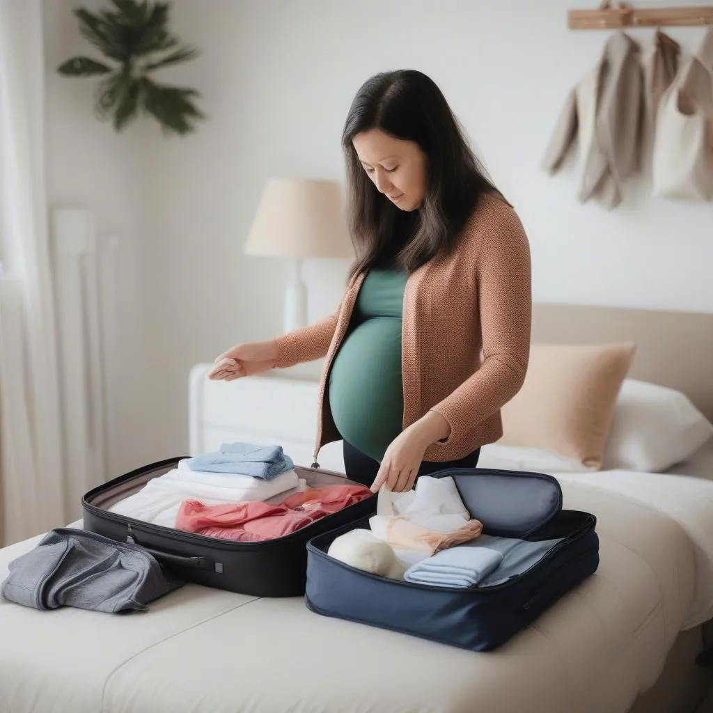 Woman Packing Suitcase for Trip