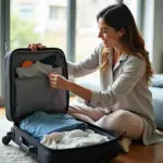 Woman Packing Suitcase