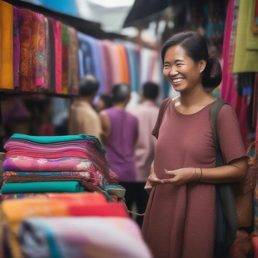 Shopper in Malaysian Market