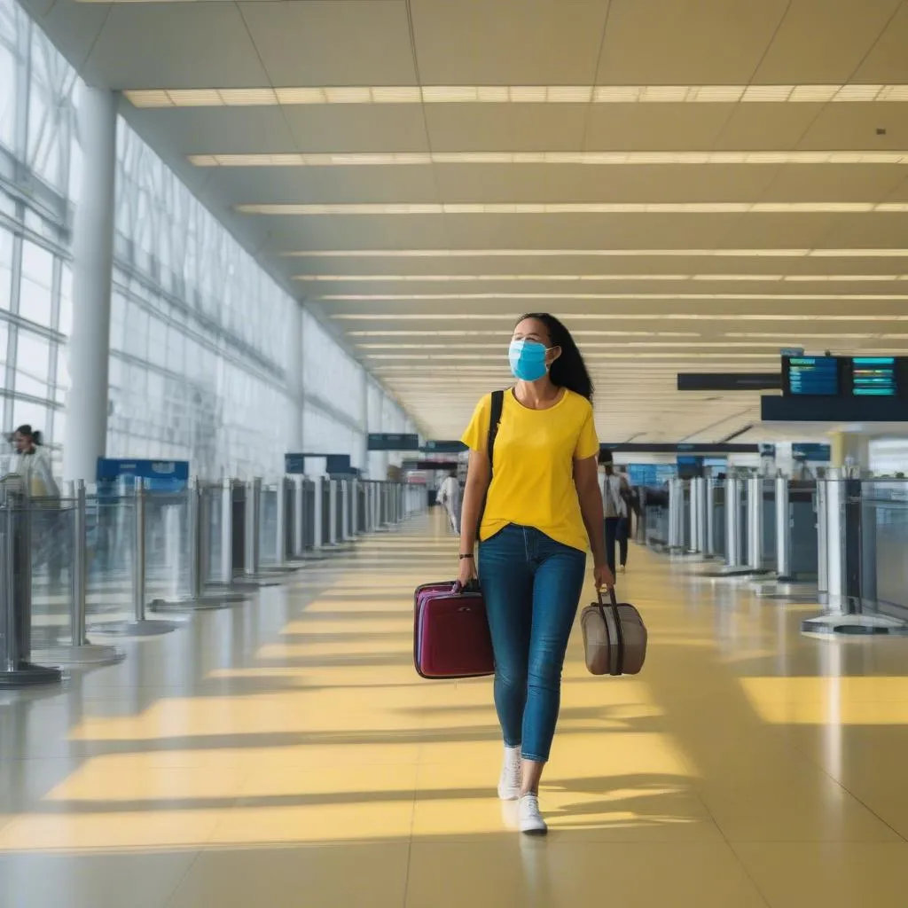 Woman Traveling With Luggage