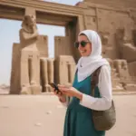 Solo Female Traveler Using Phone