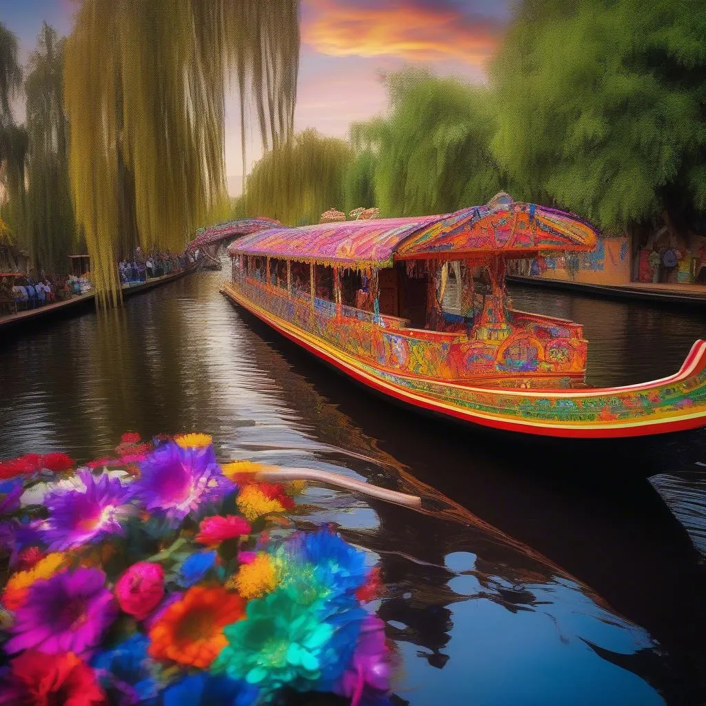 Colorful Trajinera Ride on Xochimilco Canals