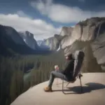 Hiker Enjoying Coffee in Yosemite National Park