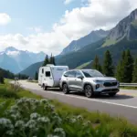 Towing an A-frame travel trailer