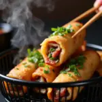 Hanoi spring rolls in air fryer basket