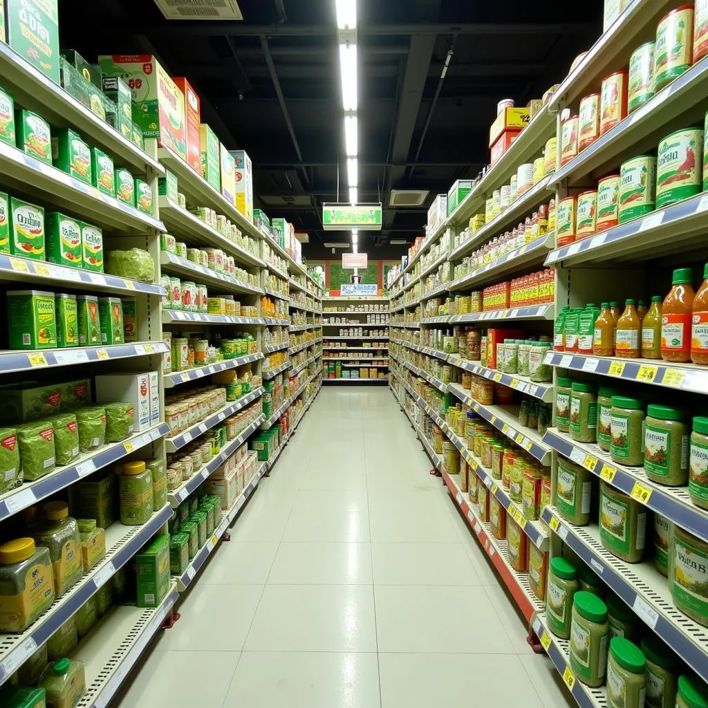 Matcha green tea powder selection in an Asian supermarket.