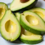 Avocado slices on a plate